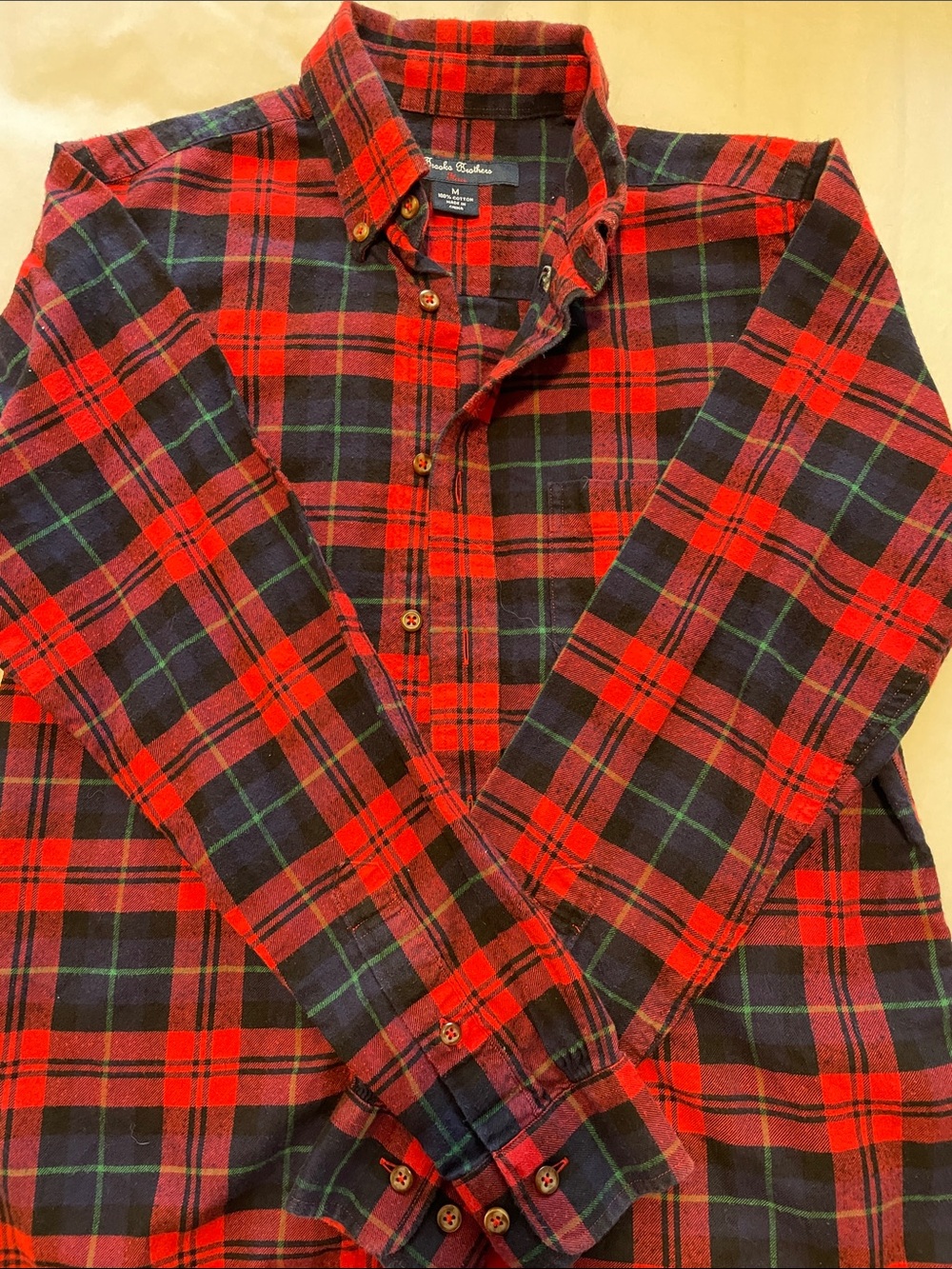 Brooks Brothers Red and Black Plaid Button-Down Shirt